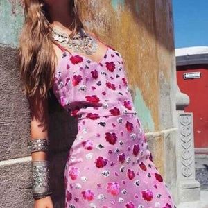 For love and lemons 🍋 silk maxi rose dress sizeS